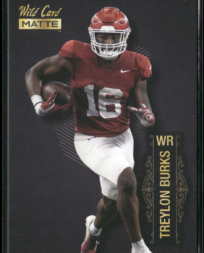 Treylon Burks 2022 Wild Card Matte Black #MB-110 Arkansas Razorbacks