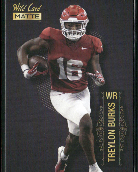 Treylon Burks 2022 Wild Card Matte Black #MB-110 Arkansas Razorbacks