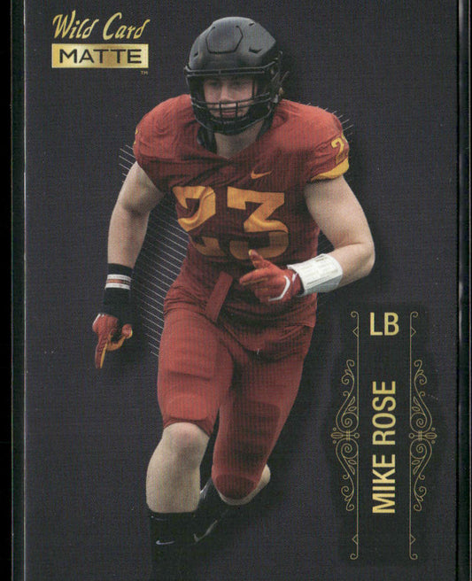 Mike Rose 2022 Wild Card Matte Black #MB-120 Iowa State Cyclones