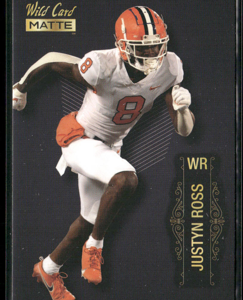 Justyn Ross 2022 Wild Card Matte Black #MB-66 Clemson Tigers