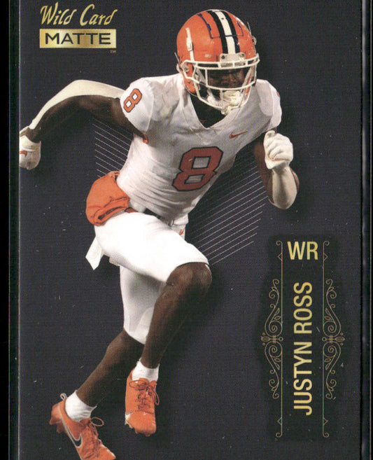 Justyn Ross 2022 Wild Card Matte Black #MB-66 Clemson Tigers