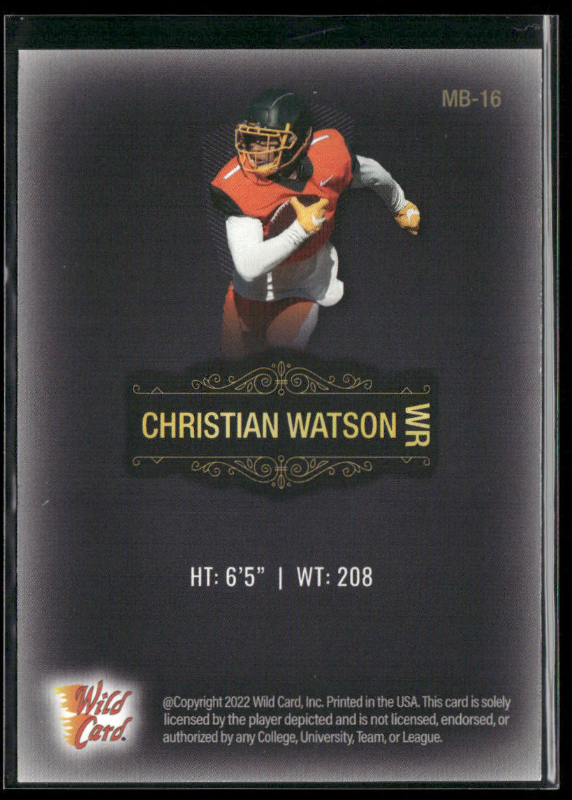 Christian Watson 2022 Wild Card Matte Black #MB-16 North Dakota State Bison back