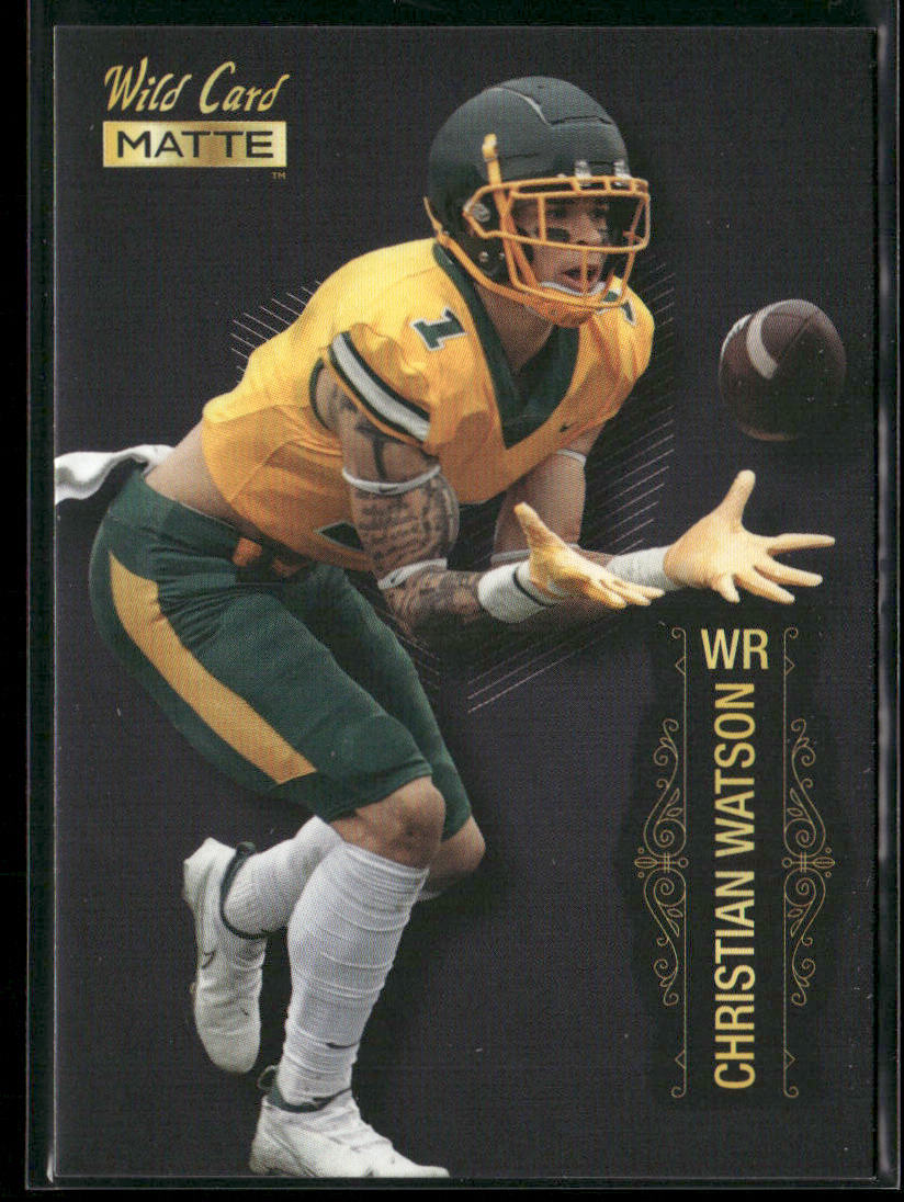 Christian Watson 2022 Wild Card Matte Black #MB-16 North Dakota State Bison front