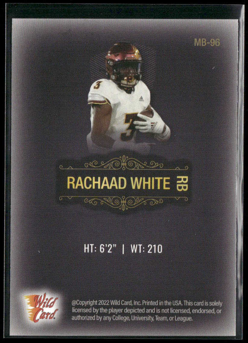 Rachaad White 2022 Wild Card Matte Black #MB-96 Arizona State Sun Devils