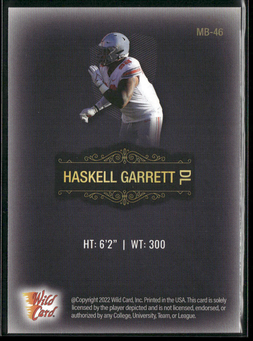 Haskell Garrett 2022 Wild Card Matte Black #MB-46 Ohio State Buckeyes back