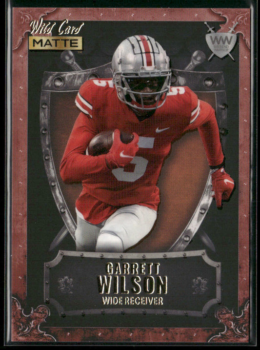 Garrett Wilson 2022 Wild Card Matte Weekend Warrior Crimson/Black/Orange #WW-16