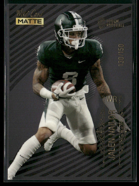 Jalen Nailor 2022 Wild Card Matte Touch Football Black Pattern Three #MB-54 SN