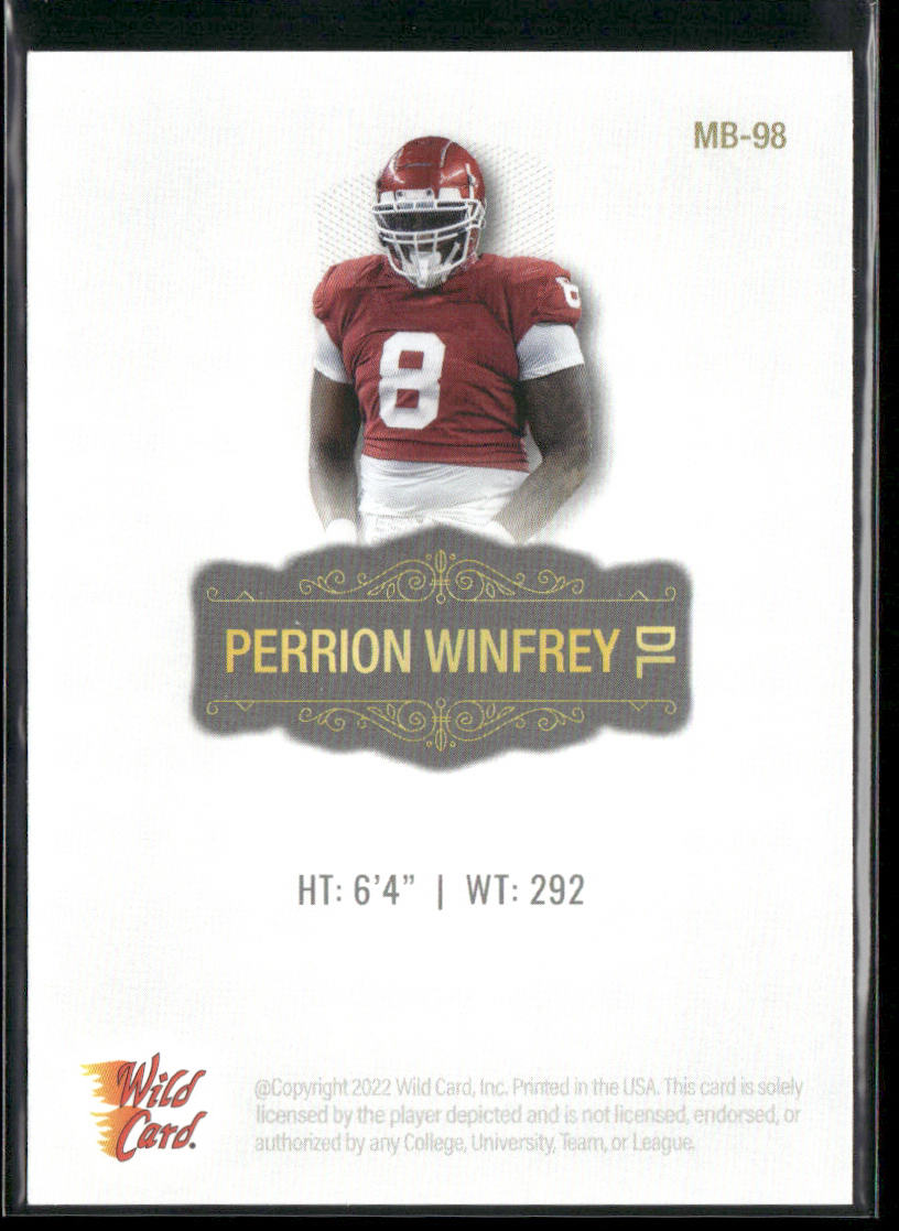 Perrion Winfrey 2022 Wild Card Matte White #MB-98 Oklahoma Sooners