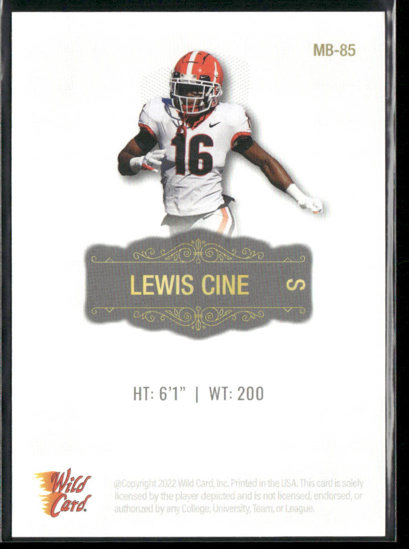 Lewis Cine 2022 Wild Card Matte White #MB-85 Georgia Bulldogs