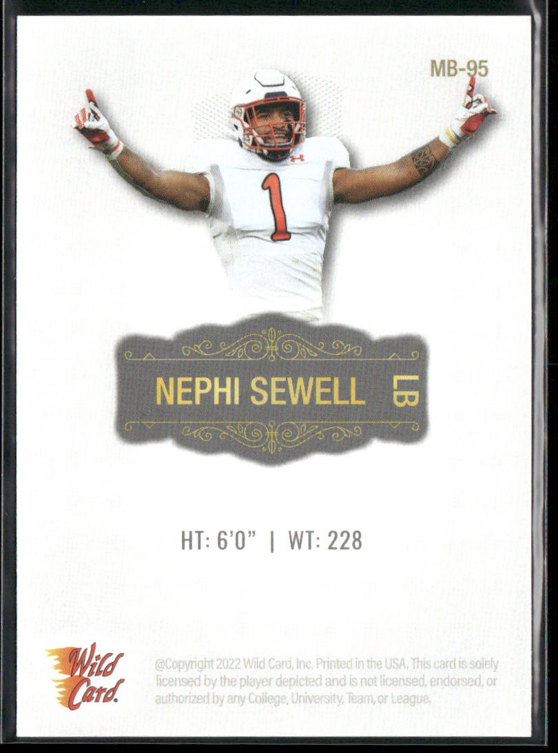 Nephi Sewell 2022 Wild Card Matte White #MB-95 Utah Utes