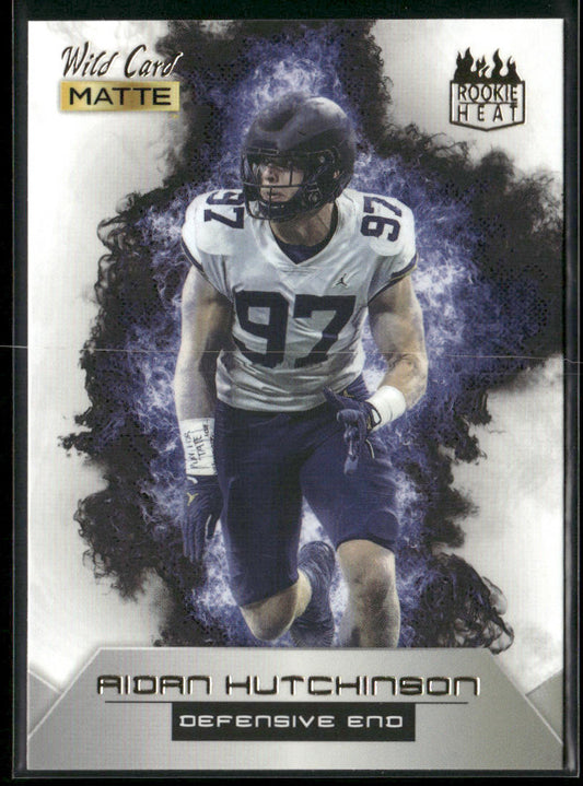 Aidan Hutchinson 2022 Wild Card Matte Rookie Heat White/Blue #RH-2 Wolverines