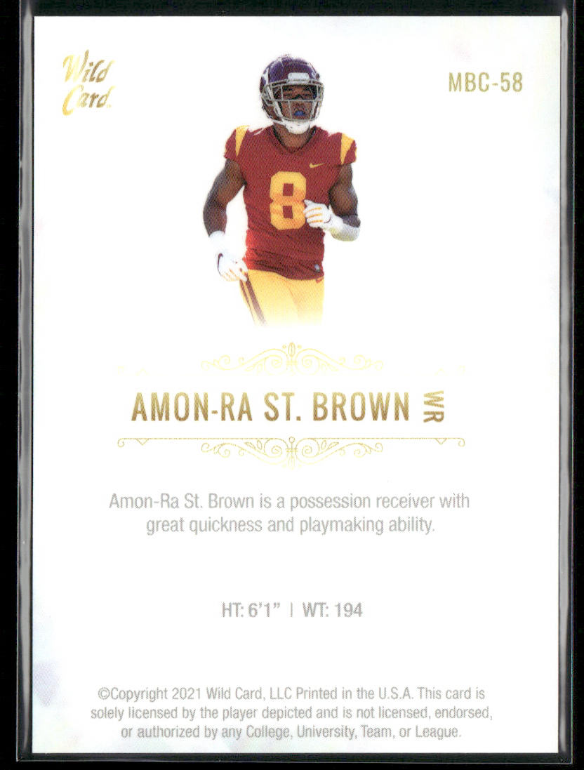 Amon-Ra St. Brown 2021 Wild Card Matte White #MBC-58 USC Trojans