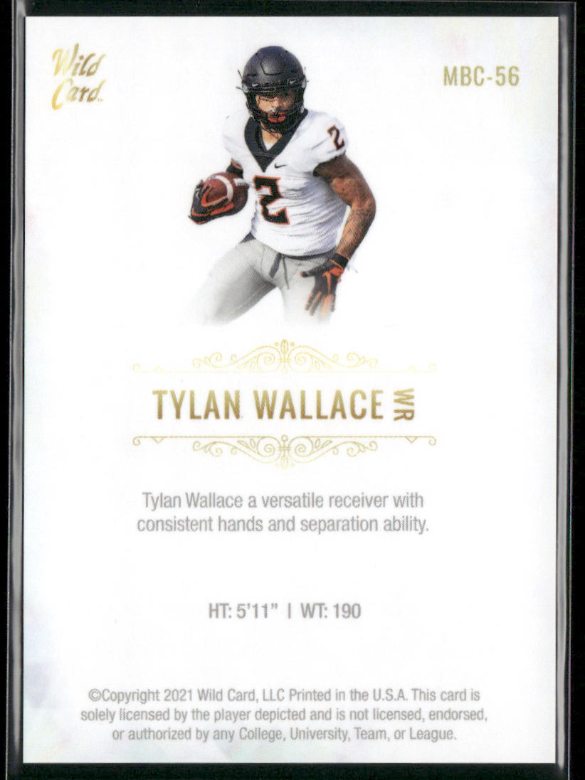 Tylan Wallace 2021 Wild Card Matte White #MBC-56 Oklahoma State Cowboys
