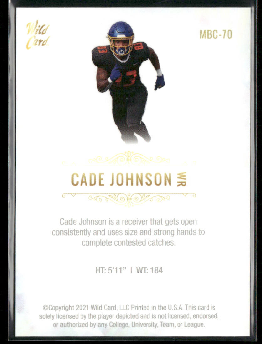 Cade Johnson 2021 Wild Card Matte White #MBC-70 South Dakota State Jackrabbits