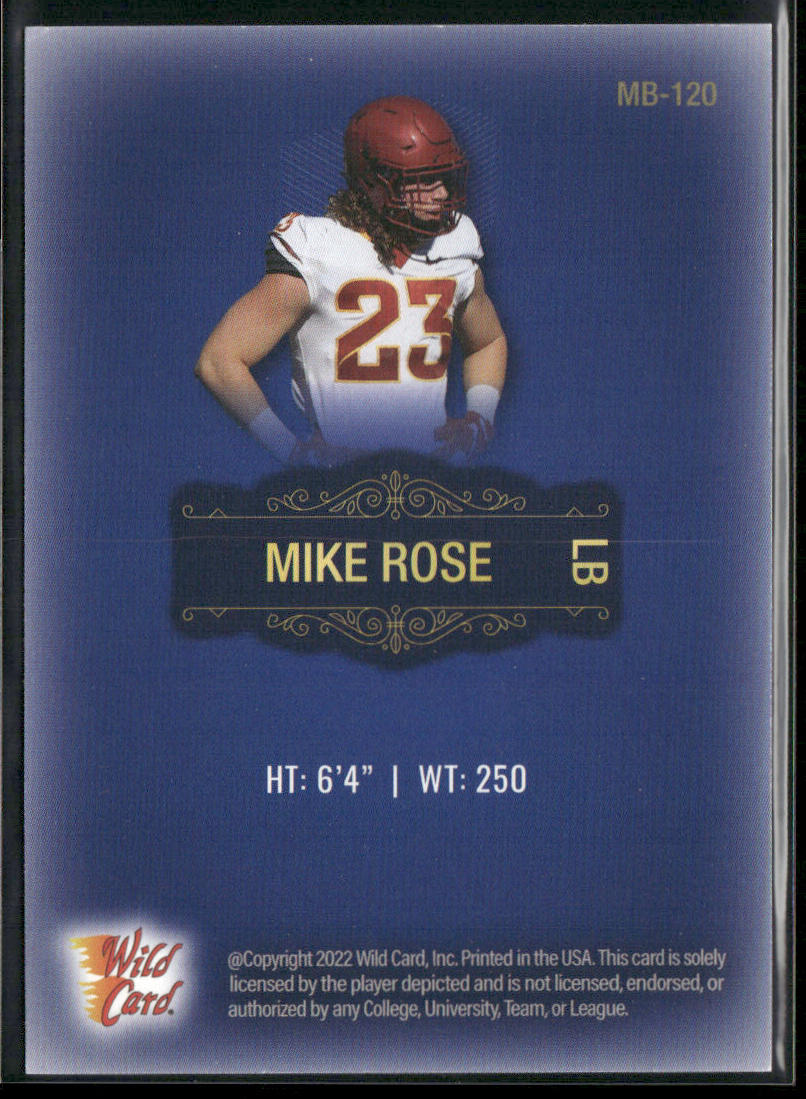 Mike Rose 2022 Wild Card Matte Blue #MB-120 Iowa State Cyclones