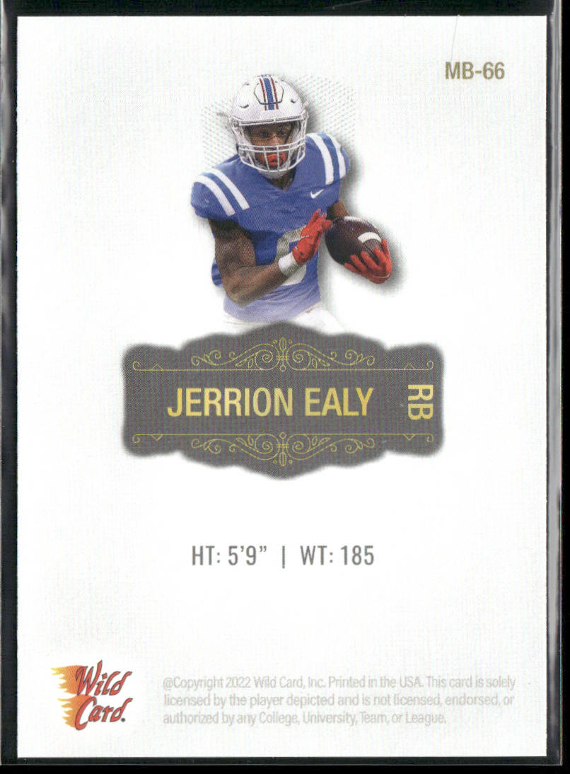 Jerrion Ealy 2022 Wild Card Matte White #MB-66 Ole Miss Rebels