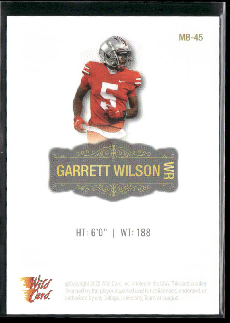 Garrett Wilson 2022 Wild Card Matte White #MB-45 Ohio State Buckeyes