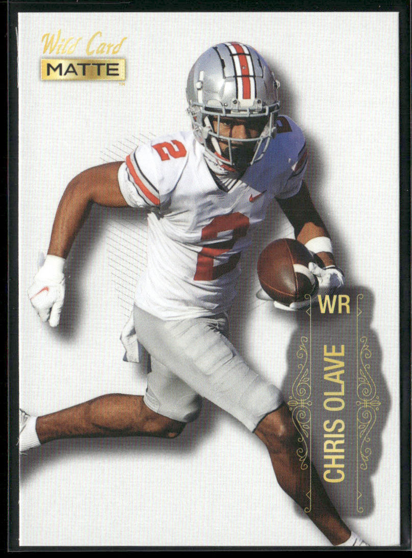 Chris Olave 2022 Wild Card Matte White #MB-14 Ohio State Buckeyes