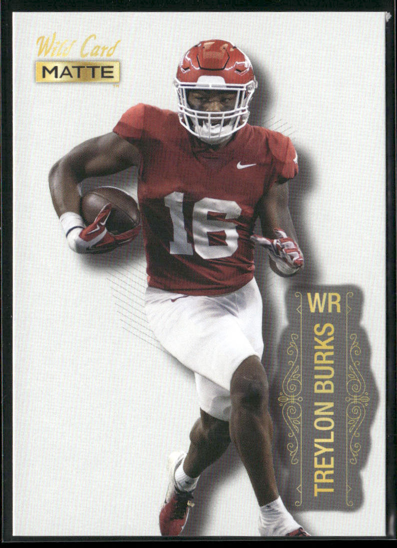 Treylon Burks 2022 Wild Card Matte White #MB-117 Arkansas Razorbacks