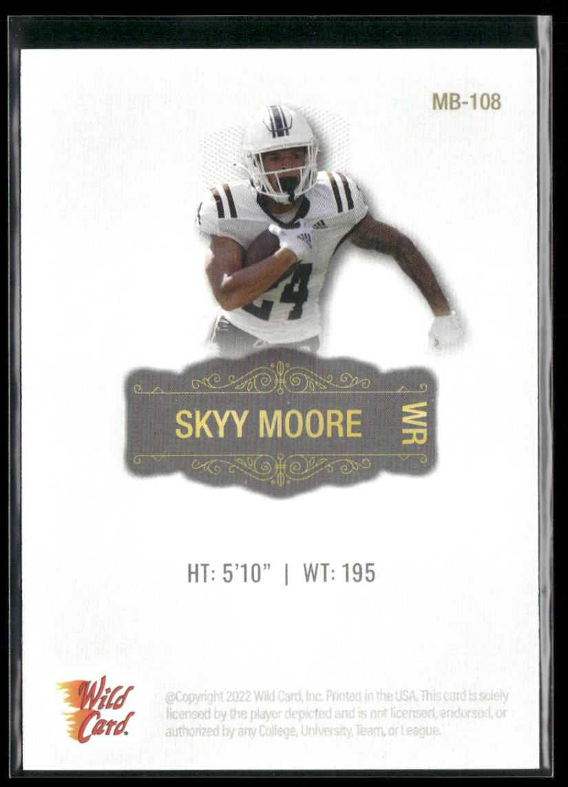 Skyy Moore 2022 Wild Card Matte White #MB-108 Western Michigan Broncos