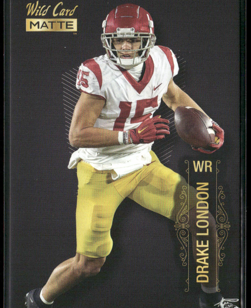Drake London 2022 Wild Card Matte Black #MB-39 USC Trojans front