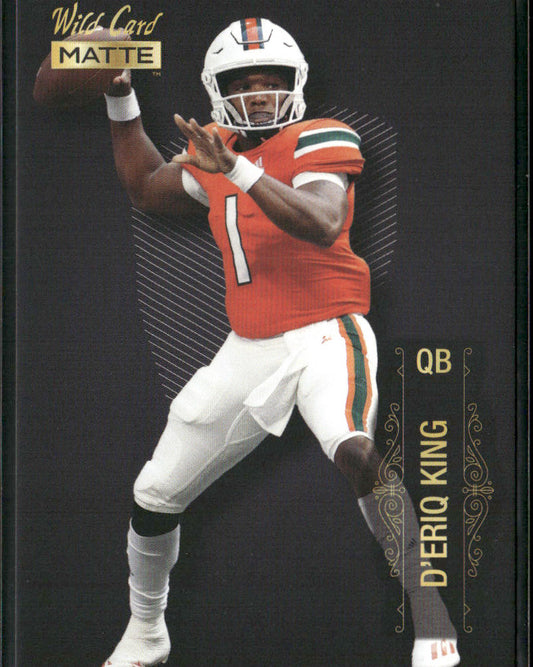 D'Eriq King 2022 Wild Card Matte Black #MB-49 Miami Hurricanes front