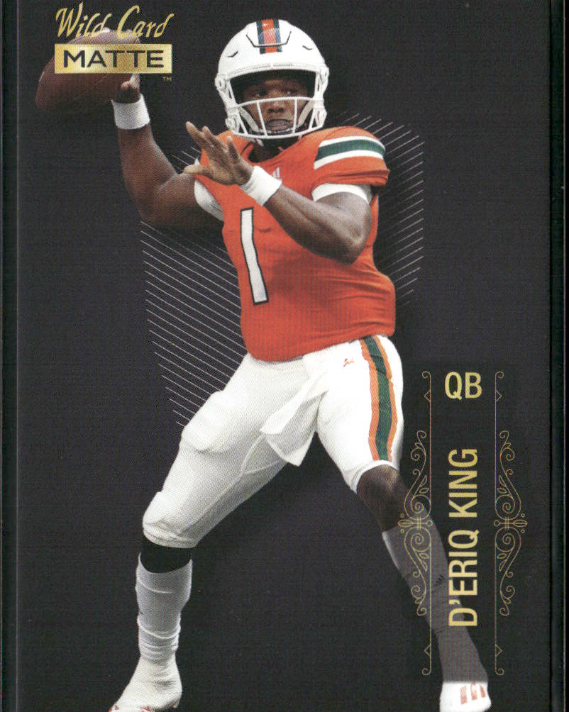 D'Eriq King 2022 Wild Card Matte Black #MB-49 Miami Hurricanes front