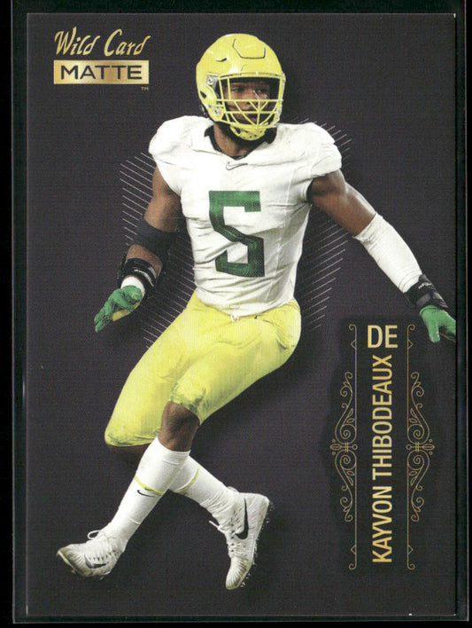 Kayvon Thibodeaux 2022 Wild Card Matte Black #MB-69 Oregon Ducks front