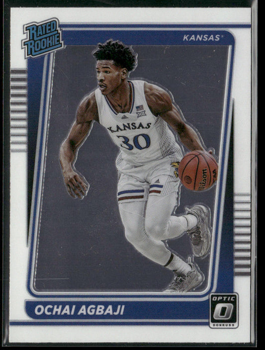 Ochai Agbaji 2022 Panini Chronicles Draft Picks Donruss Optic Rated Rookie #20