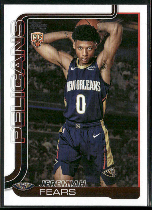 Jeremiah Fears 2025-26 Topps #207 RC New Orleans Pelicans front