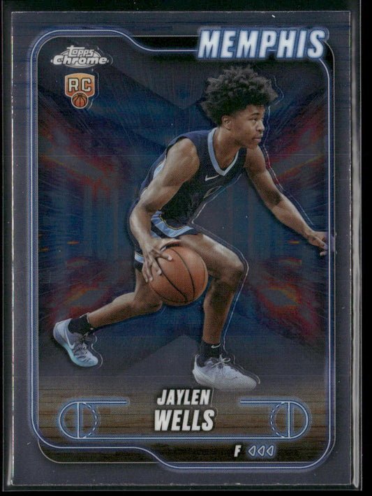 Jaylen Wells 2024-25 Topps Chrome #185 RC Memphis Grizzlies front
