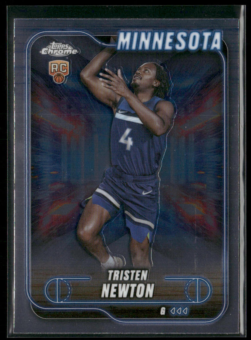 Tristen Newton 2024-25 Topps Chrome #108 RC Minnesota Timberwolves front