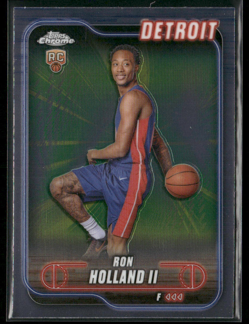 Ron Holland II 2024-25 Topps Chrome #133 RC Detroit Pistons front