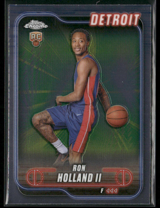 Ron Holland II 2024-25 Topps Chrome #133 RC Detroit Pistons front