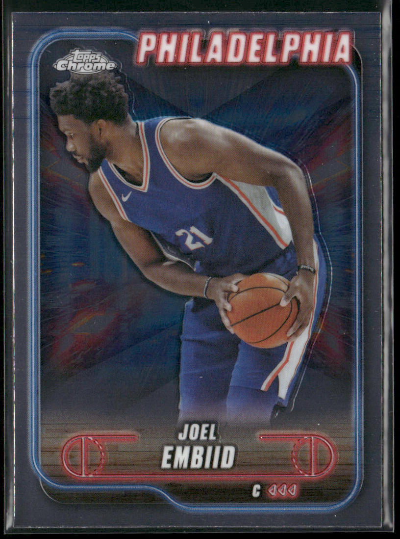 Joel Embiid 2024-25 Topps Chrome #10 Philadelphia 76ers front