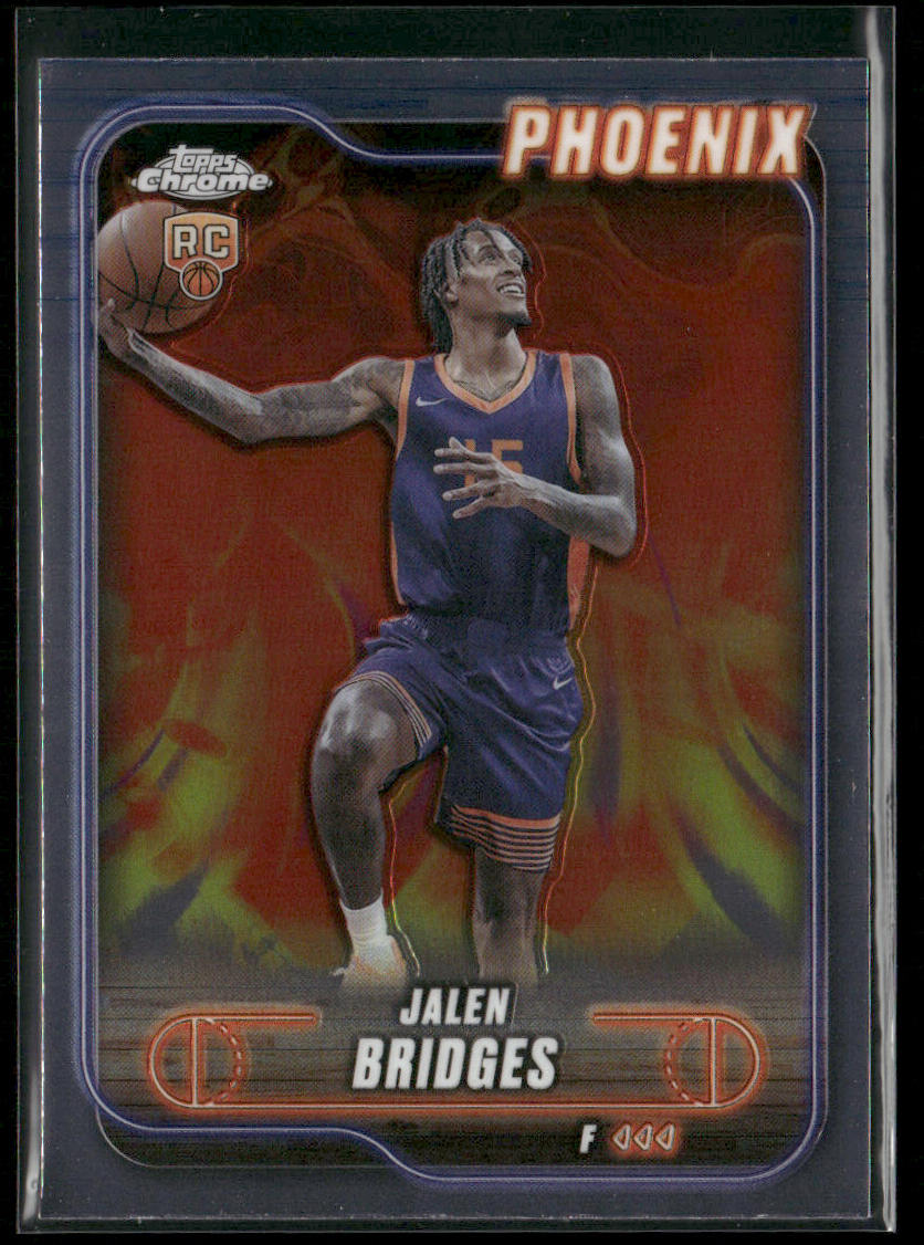 Jalen Bridges 2024-25 Topps Chrome #146 RC Phoenix Suns front
