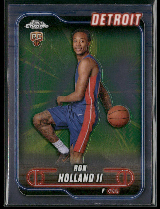 Ron Holland II 2024-25 Topps Chrome #133 RC Detroit Pistons front