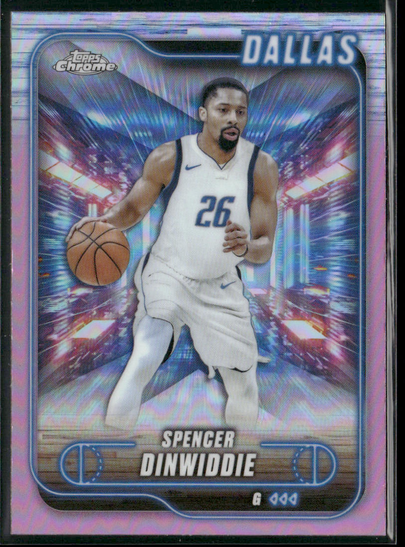 Spencer Dinwiddie 2024-25 Topps Chrome Pink Refractor #175 Dallas Mavericks