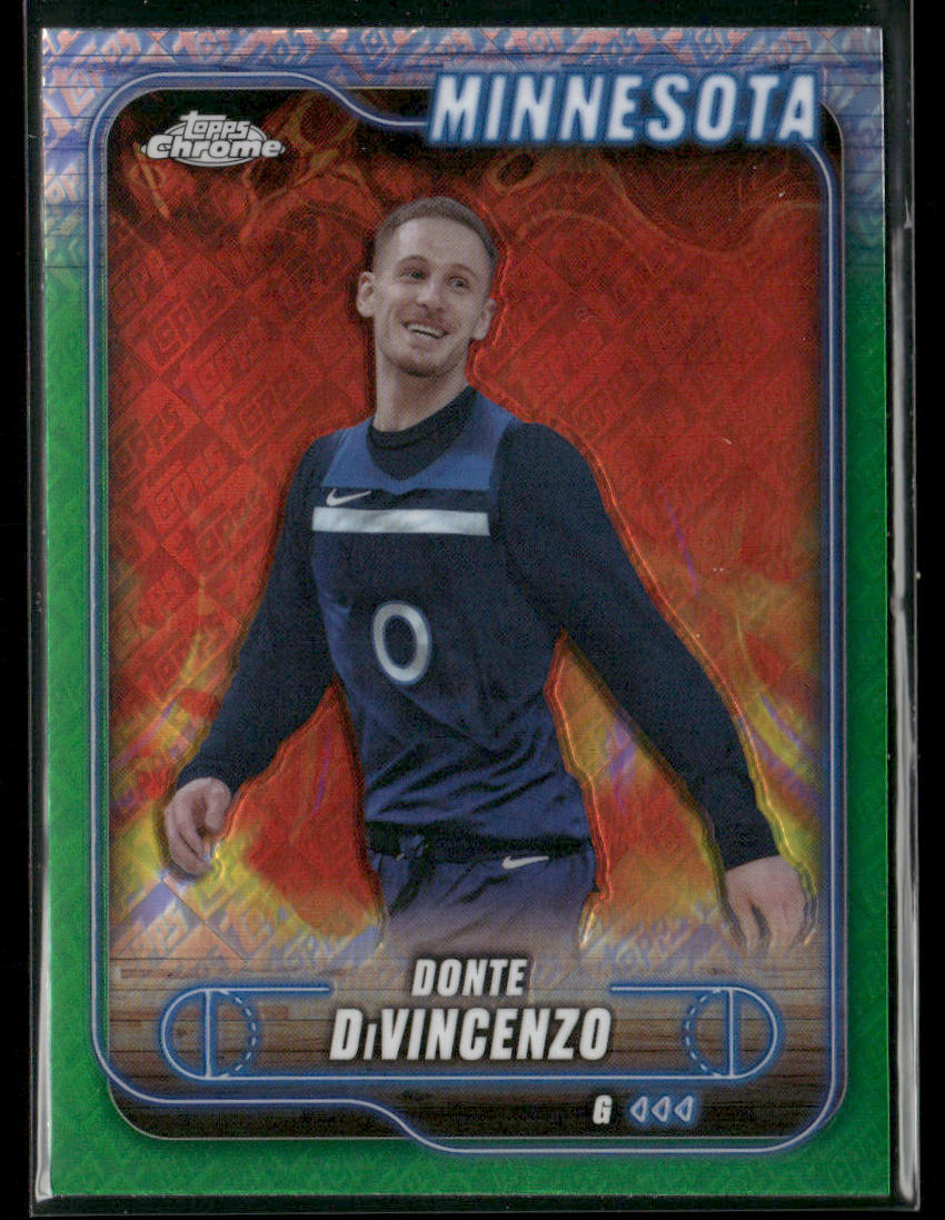 Donte DiVincenzo 2024-25 Topps Chrome Topps Green Refractor #20 Timberwolves