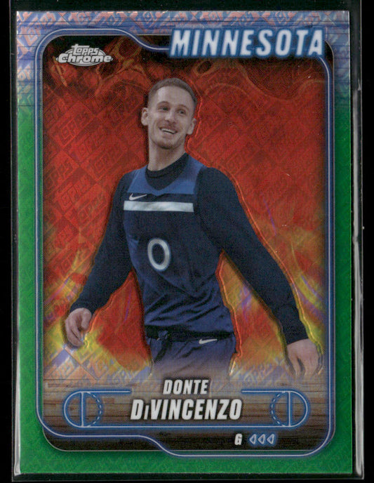 Donte DiVincenzo 2024-25 Topps Chrome Topps Green Refractor #20 Timberwolves