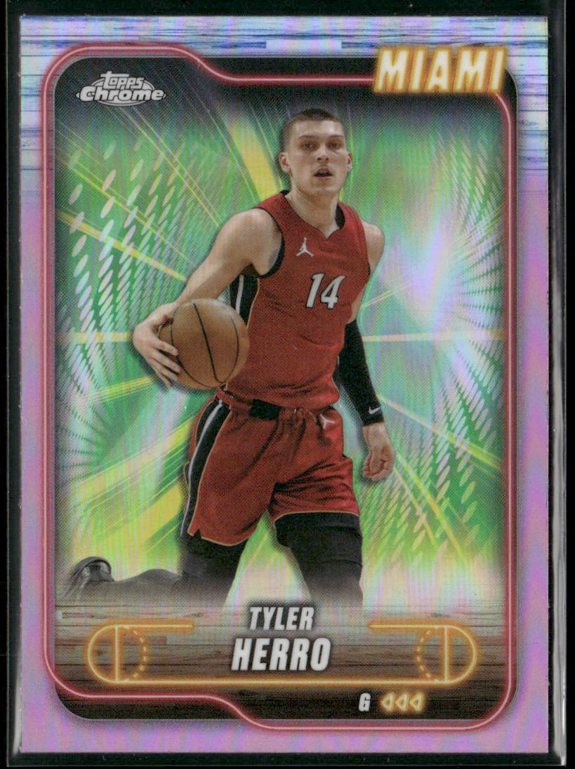 Tyler Herro 2024-25 Topps Chrome Pink Refractor #79 Miami Heat