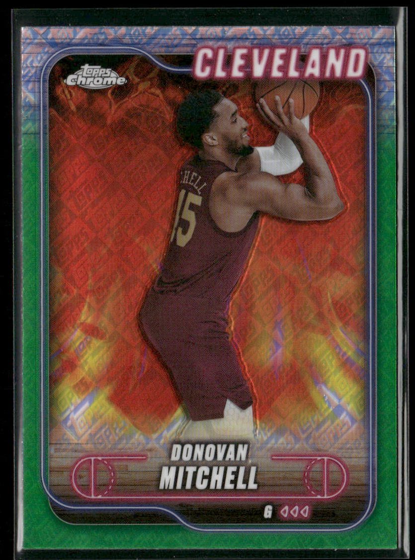 Donovan Mitchell 2024-25 Topps Chrome Topps Green Refractor #69 Cavaliers