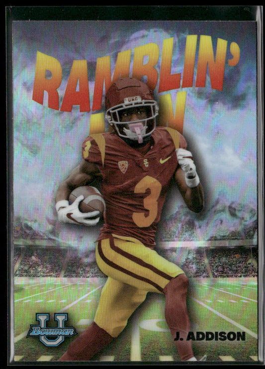 Jordan Addison 2022 Bowman University Chrome Ramblin' Man #RM-9 USC Trojans