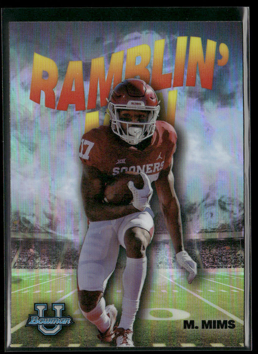 Marvin Mims 2022 Bowman University Chrome Ramblin' Man #RM-15 Oklahoma Sooners