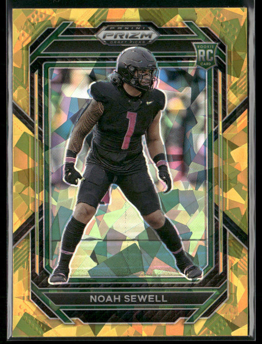 Noah Sewell 2023 Panini Prizm Draft Picks Prizms Gold Ice #191 Oregon Ducks
