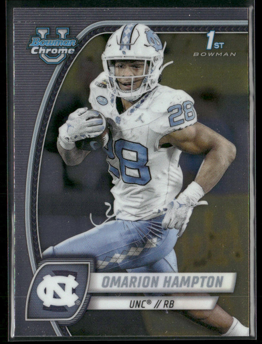 Omarion Hampton 2024 Bowman University Chrome #198 North Carolina Tar Heels