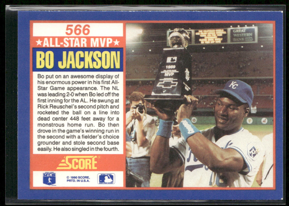 Bo Jackson 1990 Score #566 Kansas City Royals back