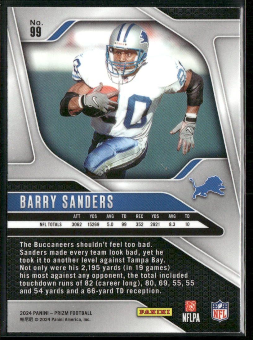 Barry Sanders 2024 Panini Prizm #99 Detroit Lions back