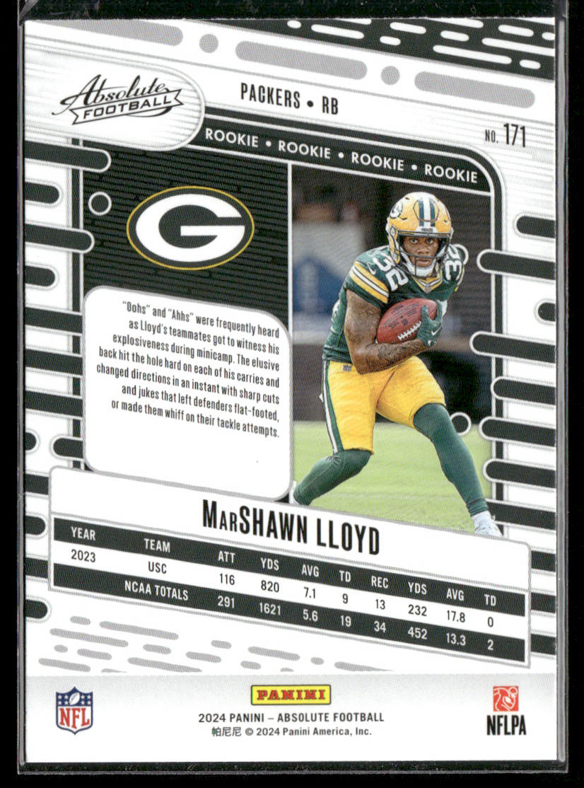 MarShawn Lloyd 2024 Panini Absolute Retail #171 RC Green Bay Packers