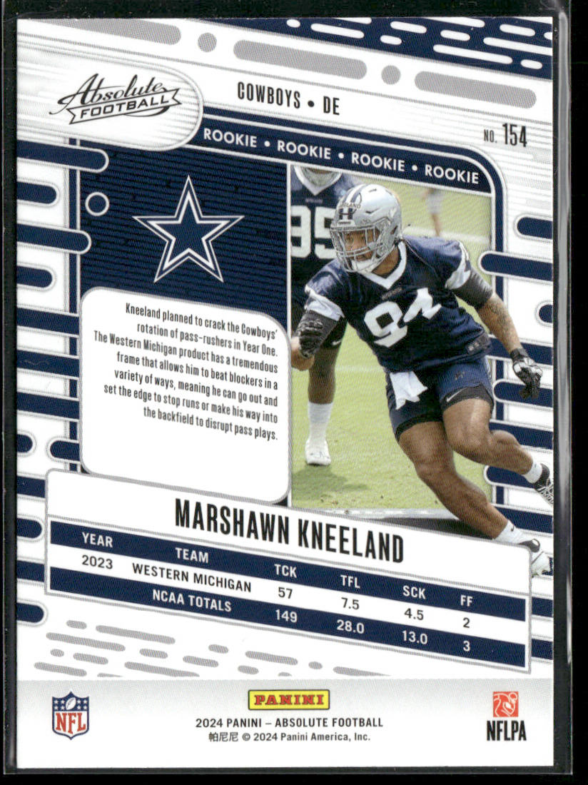 Marshawn Kneeland 2024 Panini Absolute Retail #154 RC Dallas Cowboys back